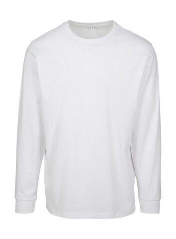 Build Your Brand Longsleeve With Cuffrib, White, XS bedrucken, Art.-Nr. 105390000