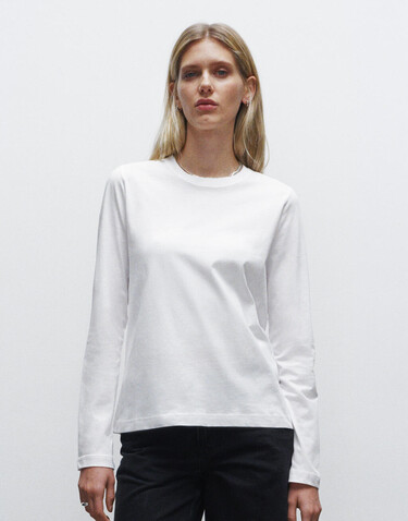 True Blanks Womens Regular Long Sleeve Tee, White, XS bedrucken, Art.-Nr. 105410002