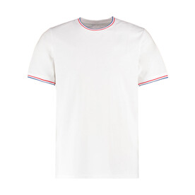 Kustom Kit Fashion Fit Tipped Tee, White/Red/Royal, XS bedrucken, Art.-Nr. 107110832 Kustom Kit Fashion Fit Tipped Tee, White/Red/Royal, XS bedrucken, Art.-Nr. 107110832