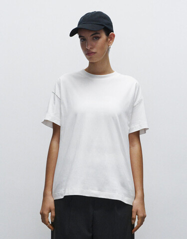 True Blanks Womens Oversized Tee, Off White, XS bedrucken, Art.-Nr. 107410012