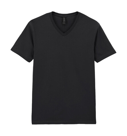 Gildan Softstyle Adult V-Neck T-Shirt, Black, S bedrucken, Art.-Nr. 108091013