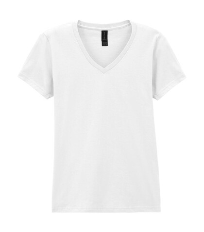 Gildan Softstyle Women`s V-Neck T-Shirt, White, S bedrucken, Art.-Nr. 109090003