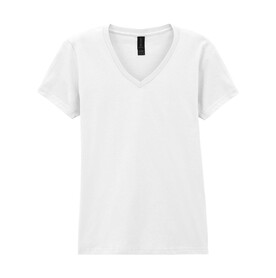 Gildan Softstyle Women`s V-Neck T-Shirt, White, S bedrucken, Art.-Nr. 109090003