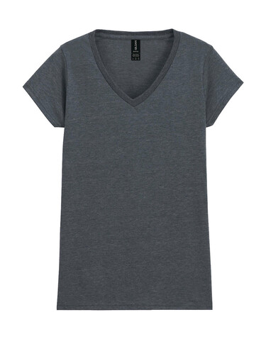 Gildan Softstyle Women`s V-Neck T-Shirt, Dark Heather, XL bedrucken, Art.-Nr. 109091266