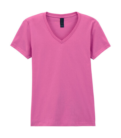 Gildan Softstyle Women`s V-Neck T-Shirt, Azalea, S bedrucken, Art.-Nr. 109094253