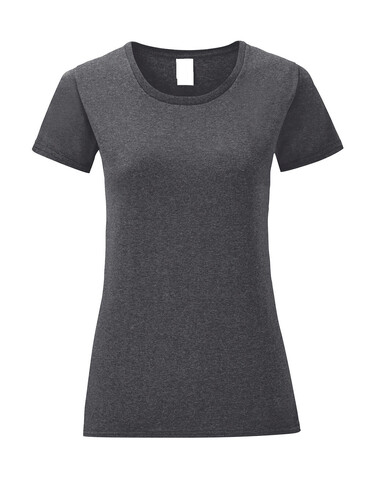 Fruit of the Loom Ladies` Iconic 150 T, Dark Heather Grey, S bedrucken, Art.-Nr. 112011263