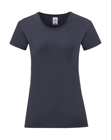 Fruit of the Loom Ladies` Iconic 150 T, Deep Navy, XS bedrucken, Art.-Nr. 112012022