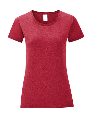 Fruit of the Loom Ladies` Iconic 150 T, Heather Red, XS bedrucken, Art.-Nr. 112014042