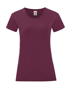 Fruit of the Loom Ladies` Iconic 150 T, Burgundy, 2XL bedrucken, Art.-Nr. 112014487