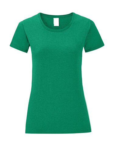 Fruit of the Loom Ladies` Iconic 150 T, Heather Green, 2XL bedrucken, Art.-Nr. 112015157