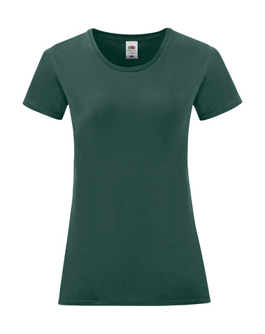 Fruit of the Loom Ladies` Iconic 150 T, Forest Green, S bedrucken, Art.-Nr. 112015413