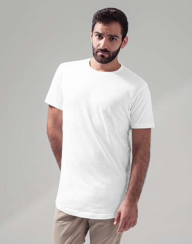 Build Your Brand Shaped Long Tee, White, M bedrucken, Art.-Nr. 112390002