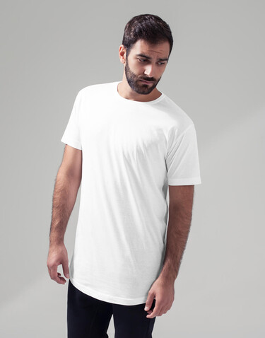 Build Your Brand Shaped Long Tee, White, 2XL bedrucken, Art.-Nr. 112390005