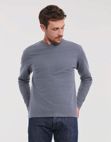 Russell Europe Authentic Classic Long Sleeve T, Convoy Grey, S bedrucken, Art.-Nr. 113001273 Russell Europe Authentic Classic Long Sleeve T, Convoy Grey, S bedrucken, Art.-Nr. 113001273