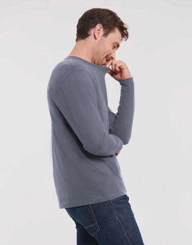 Russell Europe Authentic Classic Long Sleeve T, Convoy Grey, 2XL bedrucken, Art.-Nr. 113001277