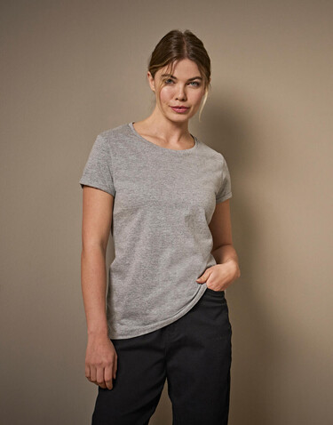 Tee Jays Ladies` Roll-Up Tee, Heather Grey, 2XL bedrucken, Art.-Nr. 113541237
