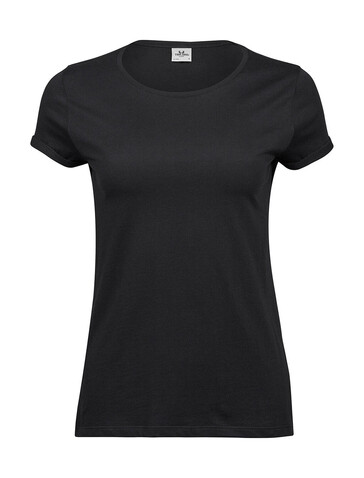 Tee Jays Ladies` Roll-Up Tee, Black, L bedrucken, Art.-Nr. 113541015