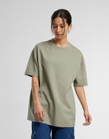 Build Your Brand Ladies Oversized Boyfriend Tee, Pale Olive, 3XL bedrucken, Art.-Nr. 114395346