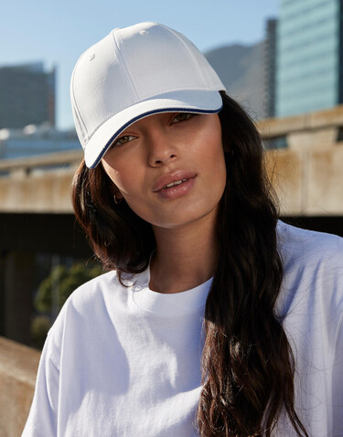 Beechfield Team Sports-Tech Cap, Black/White, One Size bedrucken, Art.-Nr. 114691500