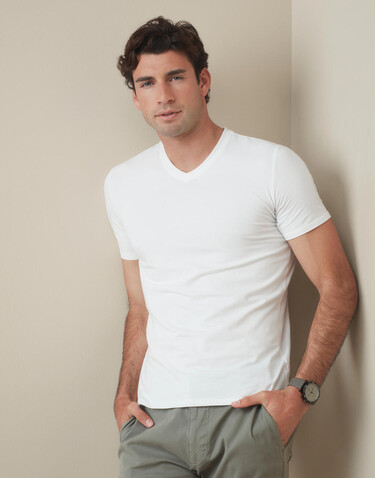Stedman Stretch-T V-neck for men, Scarlet Red, L bedrucken, Art.-Nr. 116054025