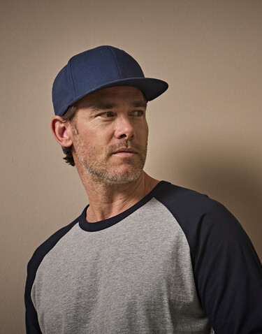 Tee Jays Baseball Tee Long Sleeve, Heather/Navy, 3XL bedrucken, Art.-Nr. 116541527