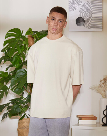 Build Your Brand Oversized Sleeve Tee, White, 5XL bedrucken, Art.-Nr. 117390008