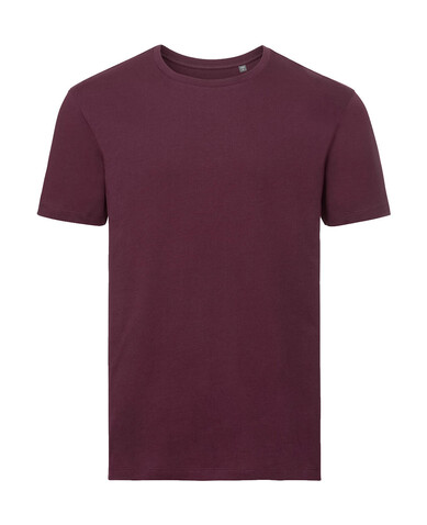 Russell Europe Men`s Pure Organic Tee, Burgundy, XS bedrucken, Art.-Nr. 119004482