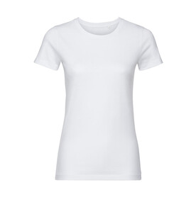 Russell Europe Ladies´ Pure Organic Tee, White, XS bedrucken, Art.-Nr. 120000002