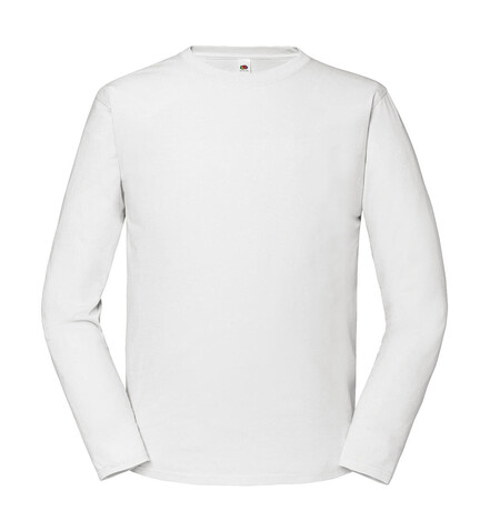 Fruit of the Loom Iconic 195 Ringspun Premium Long Sleeve T, White, XS bedrucken, Art.-Nr. 125010001