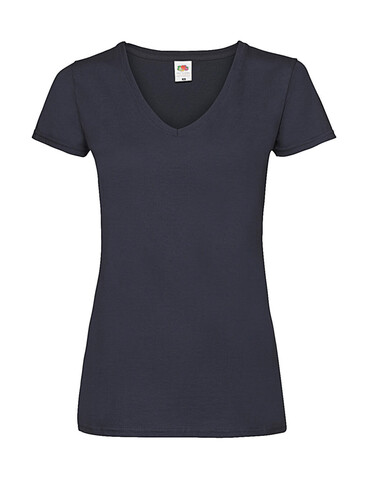 Fruit of the Loom Ladies` Valueweight V-Neck T, Deep Navy, XS bedrucken, Art.-Nr. 129012022 Fruit of the Loom Ladies` Valueweight V-Neck T, Deep Navy, XS bedrucken, Art.-Nr. 129012022