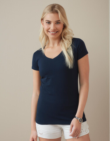 Stedman Stretch-T V-neck for women, White, S bedrucken, Art.-Nr. 137050003