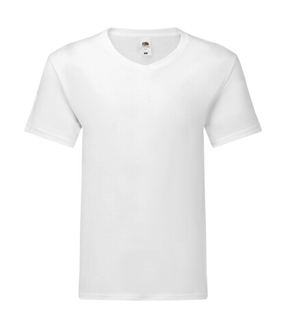 Fruit of the Loom Iconic 150 V Neck T, White, 5XL bedrucken, Art.-Nr. 145010009