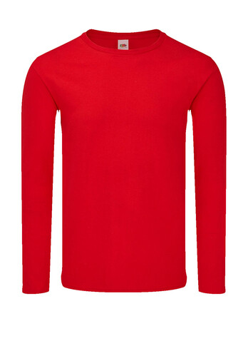 Fruit of the Loom Iconic 150 Classic Long Sleeve T, Red, XL bedrucken, Art.-Nr. 147014005