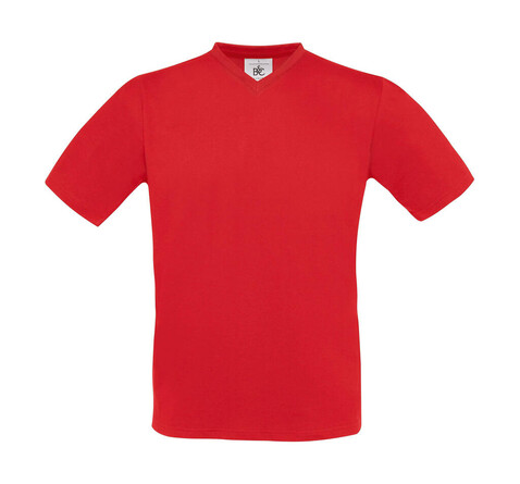 B &amp; C Exact V-neck T-Shirt, Red, S bedrucken, Art.-Nr. 149424003