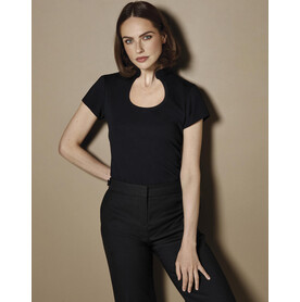 Kustom Kit Regular Fit Keyhole Neck Top, Black, XS/S (8/10) bedrucken, Art.-Nr. 157111013