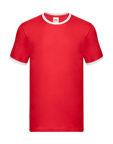 Fruit of the Loom Ringer T, Red/White, L bedrucken, Art.-Nr. 161014505