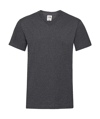 Fruit of the Loom Valueweight V-Neck-Tee, Dark Heather Grey, L bedrucken, Art.-Nr. 164011265