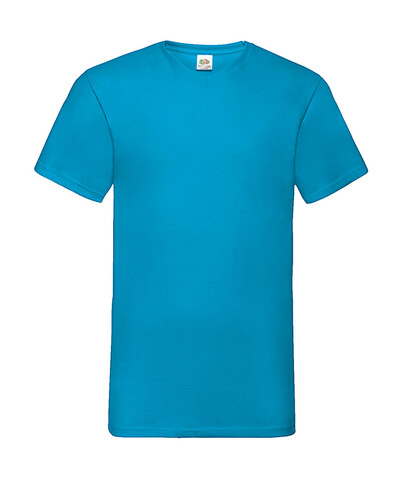 Fruit of the Loom Valueweight V-Neck-Tee, Azure Blue, 2XL bedrucken, Art.-Nr. 164013107