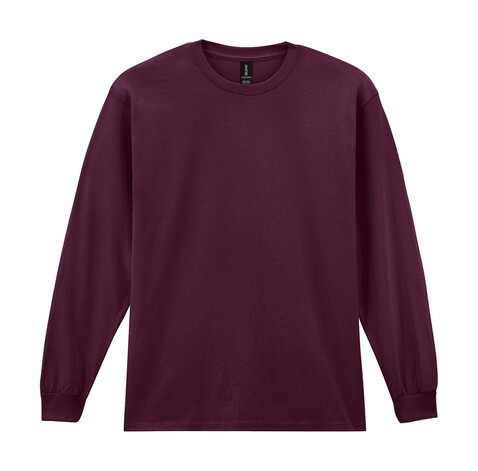 Gildan Ultra Cotton Adult T-Shirt LS, Maroon, L bedrucken, Art.-Nr. 171094455