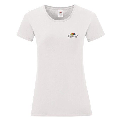 Fruit of the Loom Ladies Vintage T Small Logo Print, White, L bedrucken, Art.-Nr. 179010005