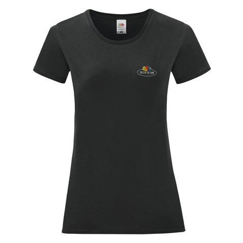 Fruit of the Loom Ladies Vintage T Small Logo Print, Black, XL bedrucken, Art.-Nr. 179011016
