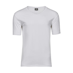 Tee Jays Men`s Stretch V-Tee, White, S bedrucken, Art.-Nr. 183540003