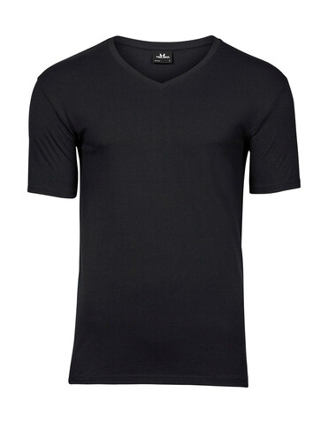 Tee Jays Men`s Stretch V-Tee, Black, XL bedrucken, Art.-Nr. 183541016