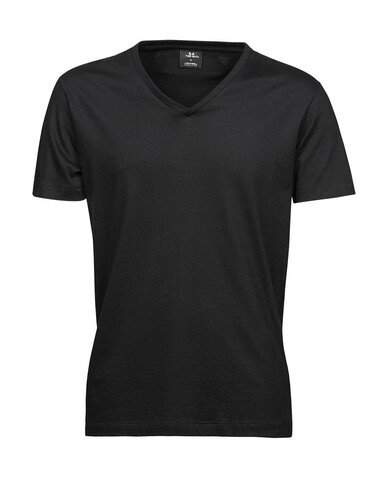 Tee Jays Men`s Fashion V-Neck Sof Tee, Black, 2XL bedrucken, Art.-Nr. 184541017