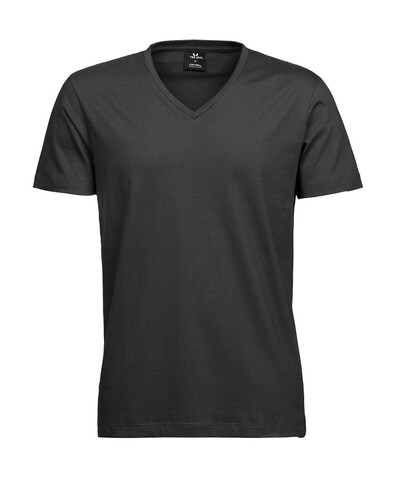 Tee Jays Men`s Fashion V-Neck Sof Tee, Dark Grey, XL bedrucken, Art.-Nr. 184541286