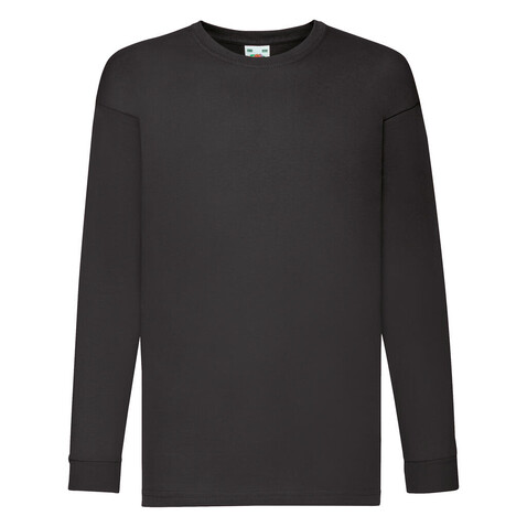 Fruit of the Loom Kids` Valueweight Long Sleeve T, Black, 164 (14-15) bedrucken, Art.-Nr. 185011018 Fruit of the Loom Kids` Valueweight Long Sleeve T, Black, 164 (14-15) bedrucken, Art.-Nr. 185011018