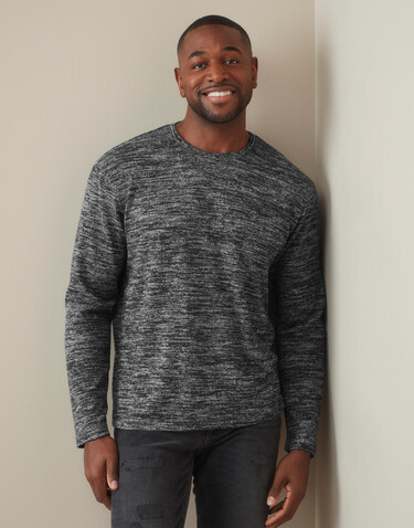 Stedman Knit Long Sleeve, Light Grey Melange, S bedrucken, Art.-Nr. 201051213