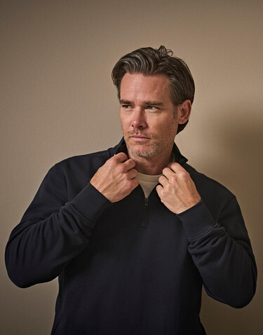 Tee Jays Half Zip Sweatshirt, Black, S bedrucken, Art.-Nr. 201541013