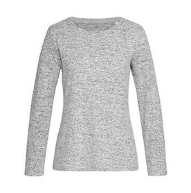 Stedman Knit Long Sleeve Women, Light Grey Melange, S bedrucken, Art.-Nr. 202051213