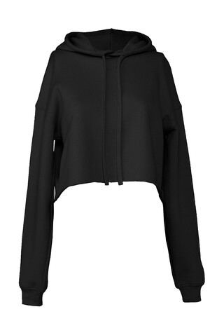 Bella Women`s Cropped Fleece Hoodie, Black, L bedrucken, Art.-Nr. 202061015